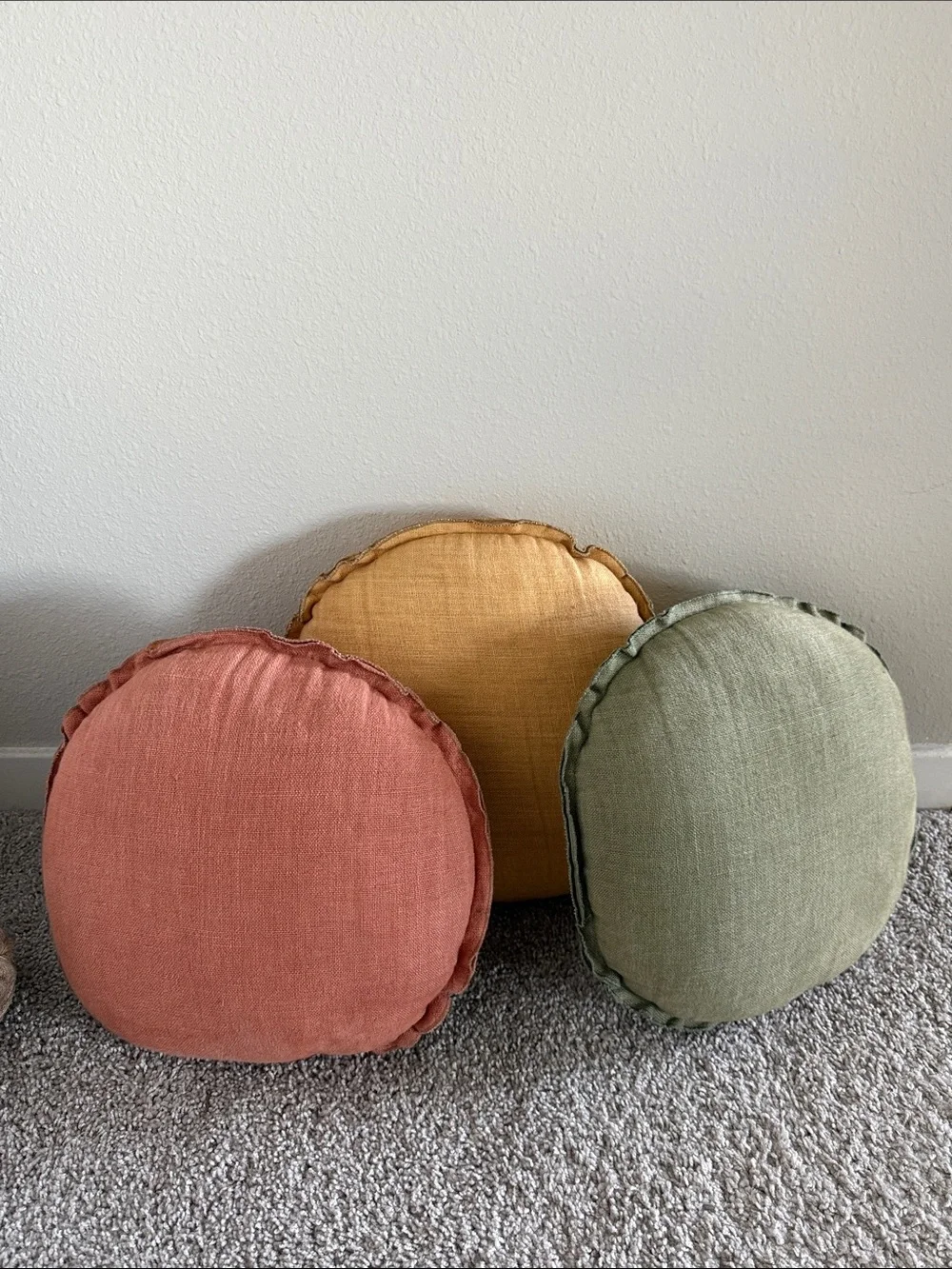 Lulu and Georgia Arlo Yellow Round Accent Pillow 14” Dia